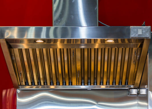 cooker hood in a professional kitchen