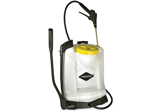 photo of our 12 litre backpack sprayer with 6 bar working pressure, brass lance and spray nozzle.
