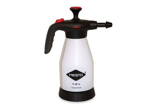photo showing our 1.5 litre, chemical resistant, hand pressure sprayer. Fitted with FPM seals this sprayer has a high resistance to acidic chemical solutions.