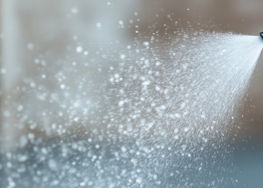 photo showing foam being sprayed from a sprayer