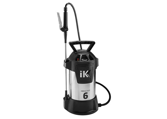 photo of our 6 litre spraying capacity sprayer that has a maximum working pressure of 6 bar and a tank constructed from stainless steel