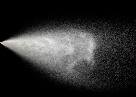 photo of the wide spray pattern obtainable with our adjustable spray nozzle