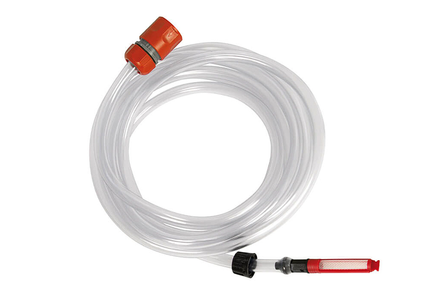 photo showing the long hose for our dust suppression tanks including the hose connection point and internal filter