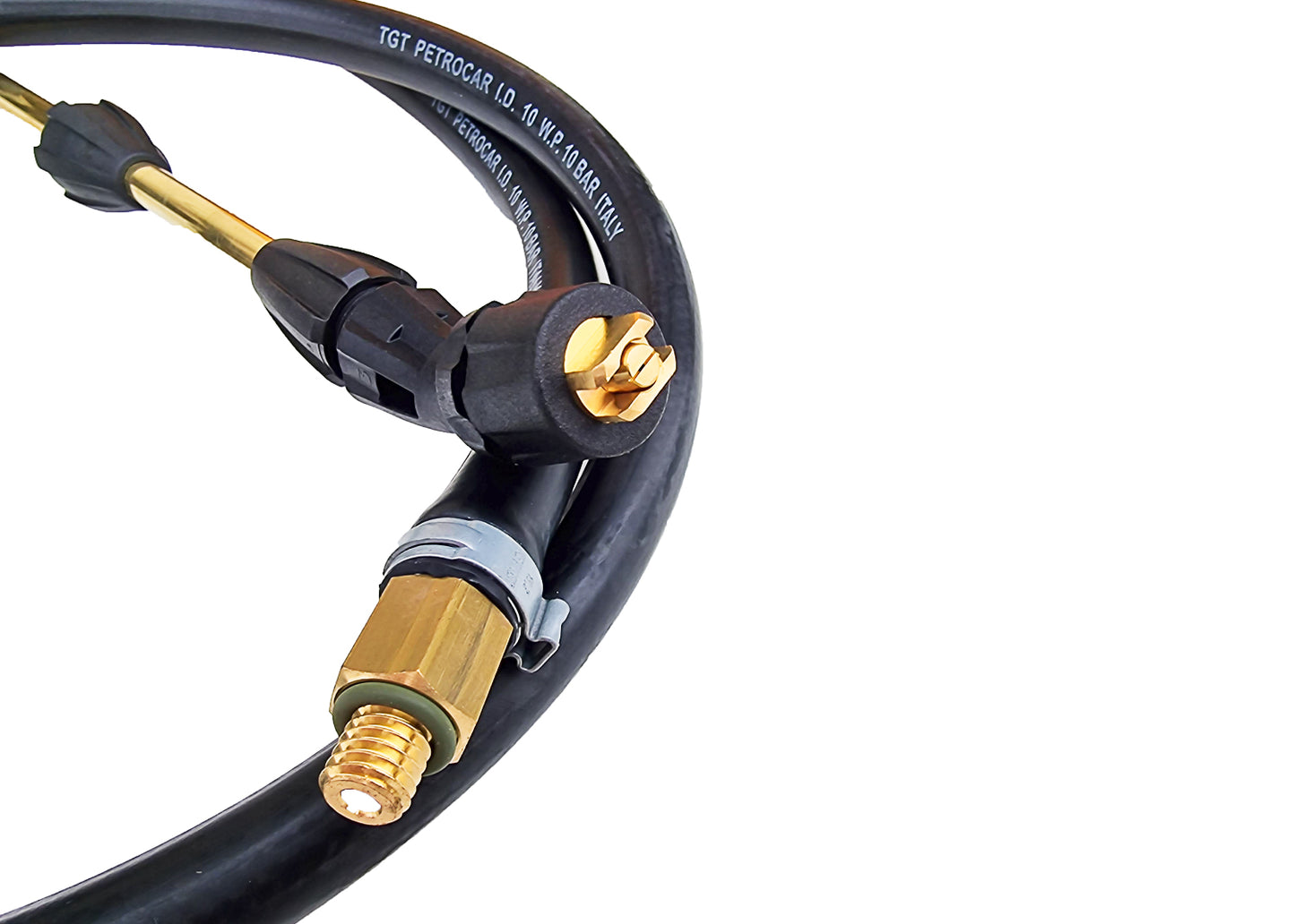 threaded metal connection together with the brass nozzle of our 5 litre steel sprayer