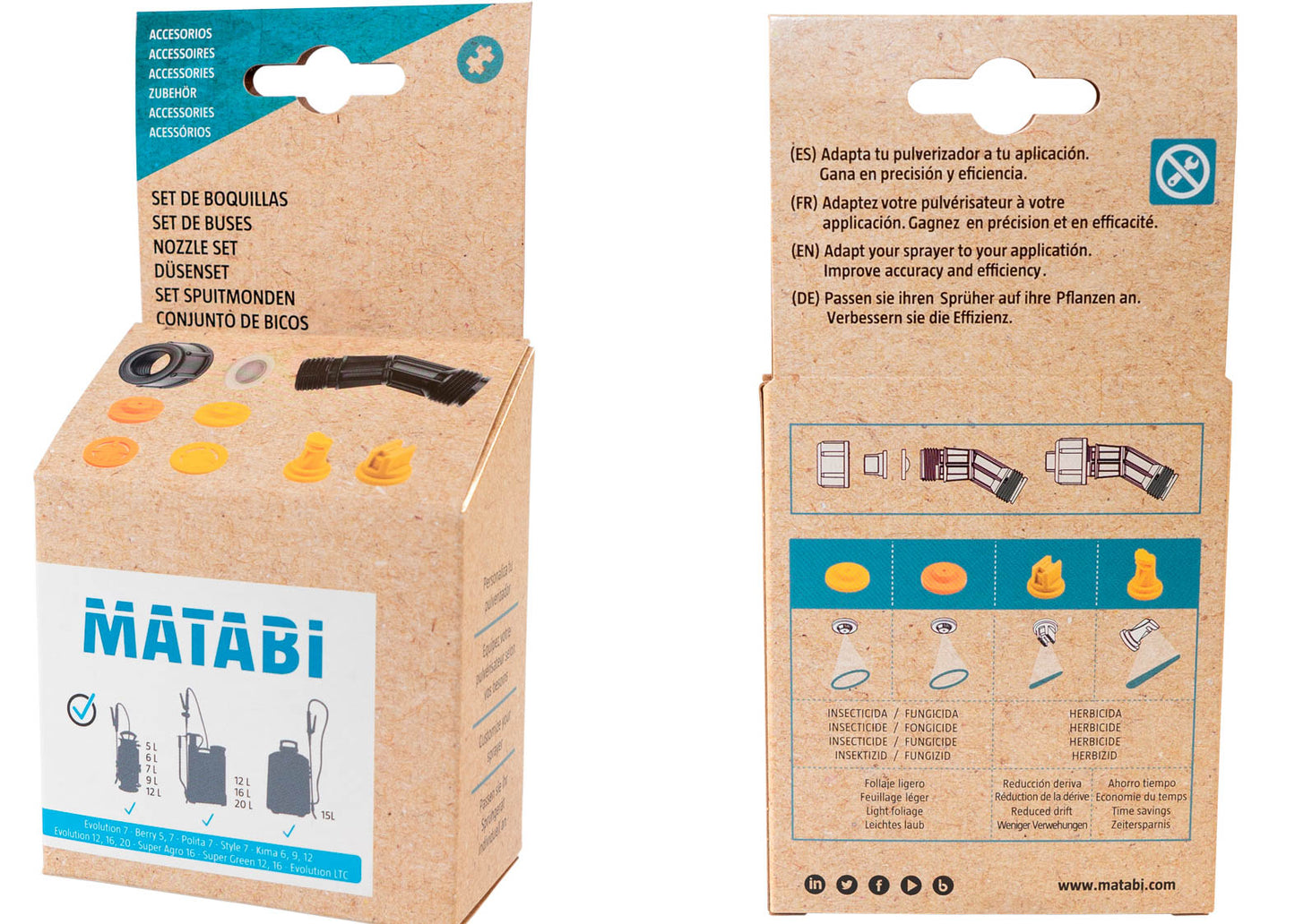 photo showing the front and back of the box for our replacement nozzle pack for our range of garden sprayers.