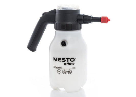 2 litre capacity, battery powered, foaming sprayer for acid based cleaning chemicals